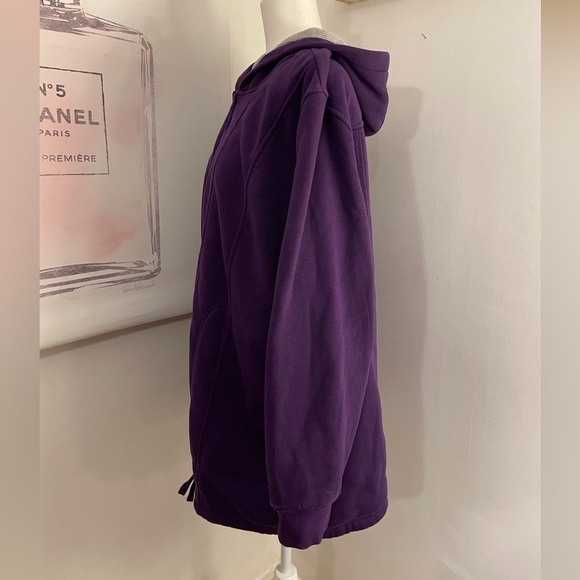 Woman Within Thermal Lined Fleece Hoodie Size 1X Purple - Picture 4 of 16